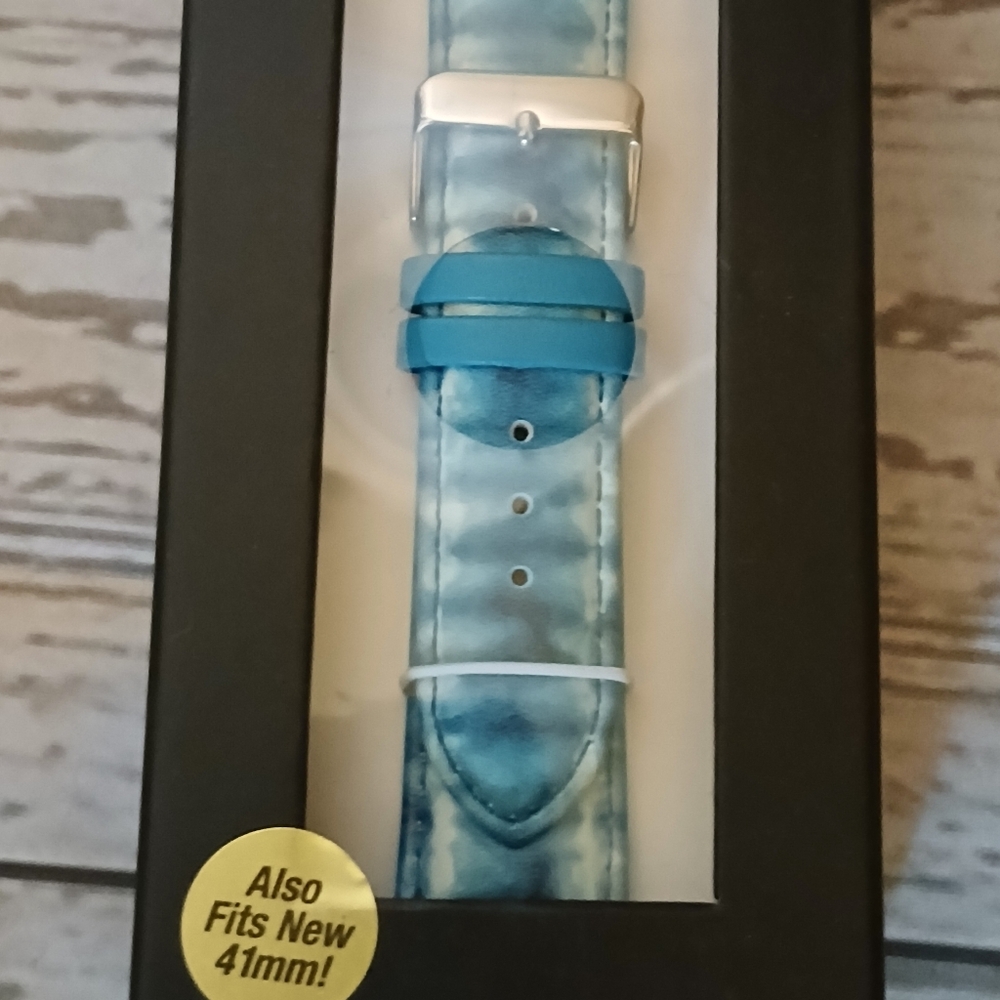Watch band for Apple watches 38mm, 40mm and 41mm blue tie dye - Picture 2 of 5